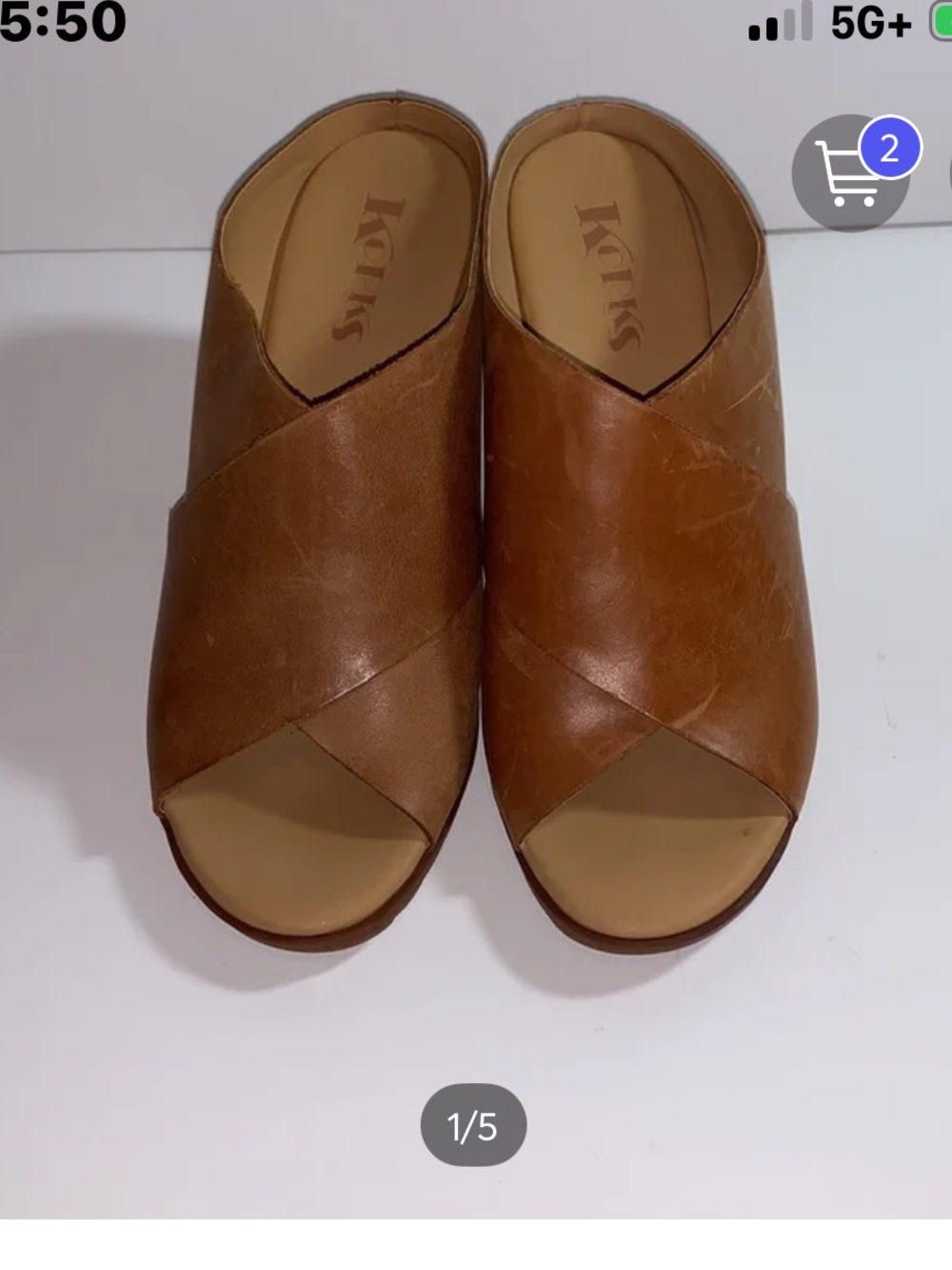 Kork-Ease Women's Tan Leather Crisscross Open-Toe Mules